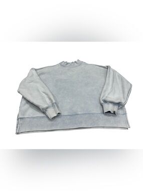 American Eagle Outfitters Washed Light Blue Crew Sweatshirt - Women